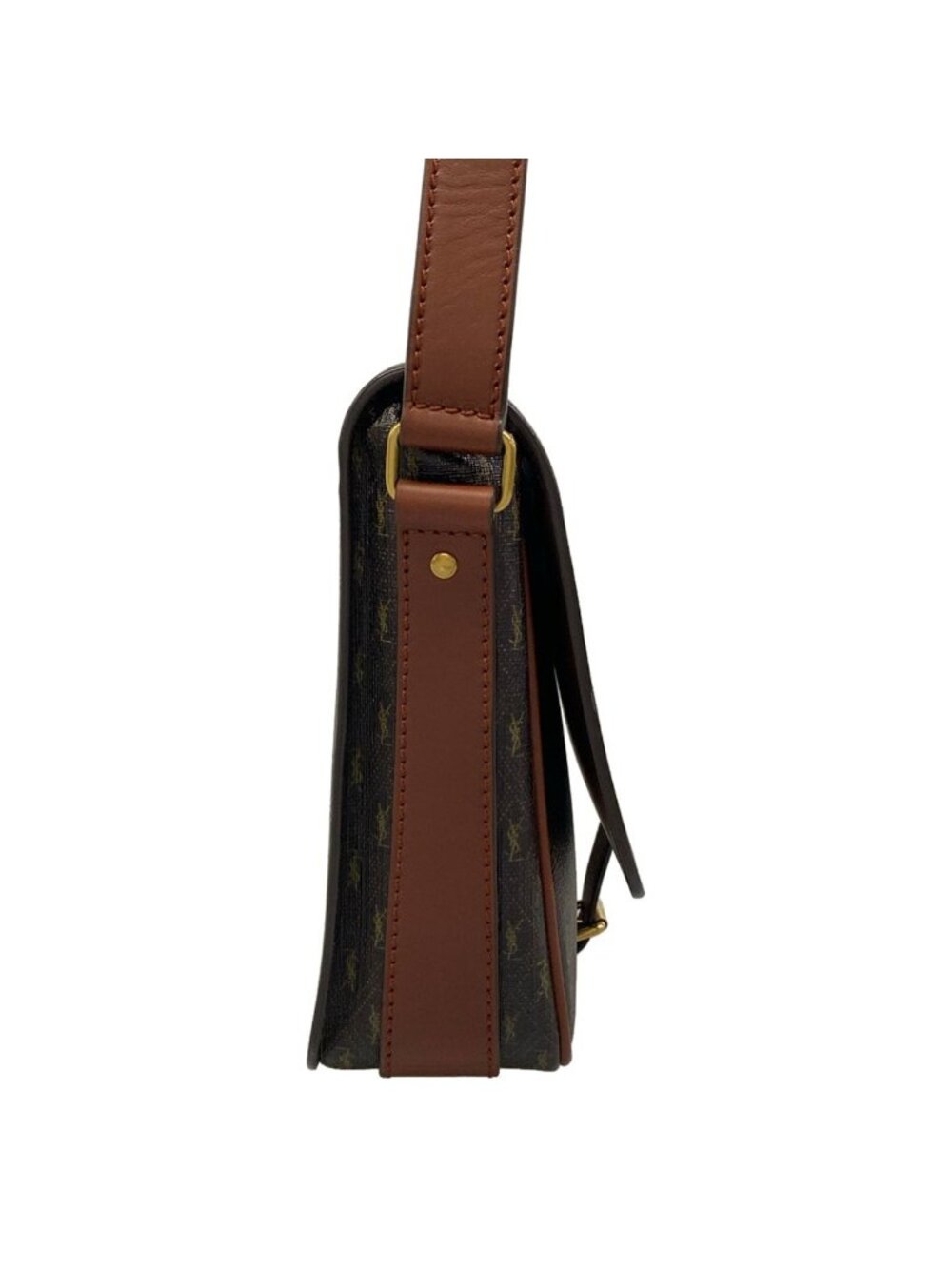 Saint Laurent Paris Shoulder Bag Monogram Satchel Dark Brown Leather - Picture 2 of 15
